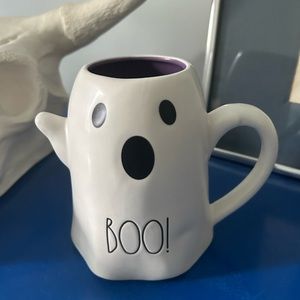 Rae Dunn White and Purple Boo! Ghost Shaped Mug